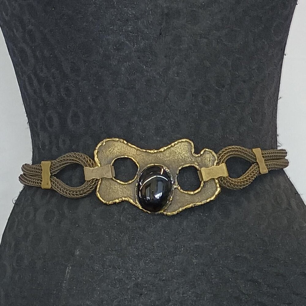 Ferrara Wire Knit  Antique Gold Belt